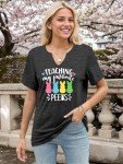 Cute Bunny V-Neck Easter Shirt for Women