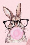 Crazy Easter Bunny T-Shirt with Leopard Glasses