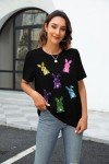 Cute Sequin Bunny Easter T-Shirt for Women