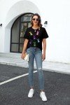 Cute Sequin Bunny Easter T-Shirt for Women