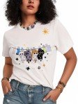 Cute Cat Graphic Tee for Women and Teens