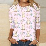 Funny Easter Rabbit & Egg T-Shirt for Women