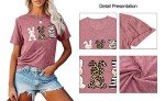 Floral Striped Leopard Easter Bunny T-Shirt for Women