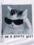 Cute Cat Graphic T-Shirt for Girls 11-12Y