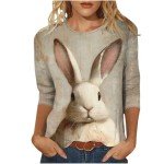 Funny Easter Bunny Graphic T-Shirt for Women