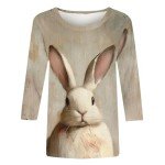 Funny Easter Bunny Graphic T-Shirt for Women