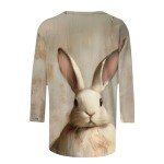 Funny Easter Bunny Graphic T-Shirt for Women