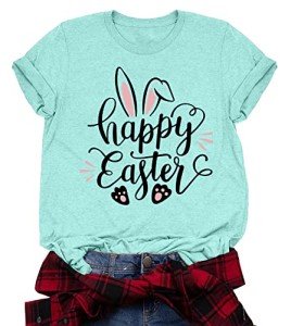 Happy Easter Bunny Graphic T-Shirt for Women