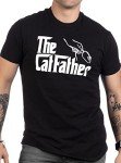 Funny Catfather T-Shirt for Cat Dads - Black