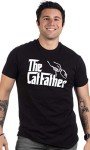 Funny Catfather T-Shirt for Cat Dads - Black