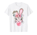 Leopard Print Bunny Blowing Bubble Gum Tee