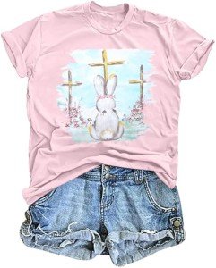 Cute Bunny Easter T-Shirt for Women