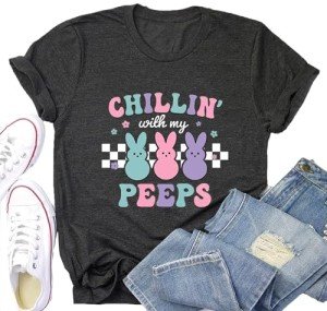 Funny Bunny Easter Graphic Tee for Women