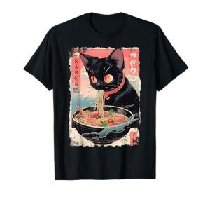Kawaii Ramen Cat Y2K Retro Anime T-Shirt