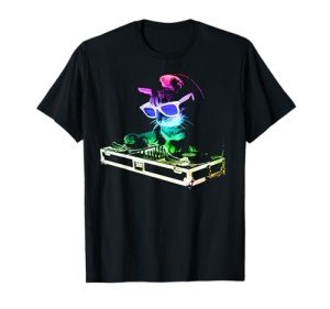 Rainbow DJ Cat House Cat T-Shirt