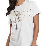 Vintage Floral Cat T-Shirt for Women