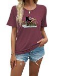 Funny Cat and Book Lover T-Shirt for Women