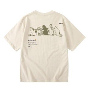 Cute Cat Graphic Oversized T-Shirt for Women