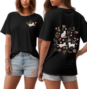 Three Cute Cats Graphic Tee for Women