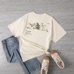 Cute Cat Graphic Oversized T-Shirt for Women