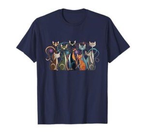Vintage Retro Cat T-Shirt in 50s/60s Style
