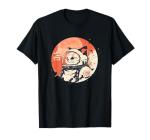Retro Space Cat Japanese Minimalist T-Shirt