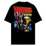 Deadpool vs. Wolverine Graphic T-Shirt (Black, XXL)