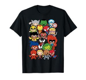 Kawaii Marvel Heroes and Villains T-Shirt