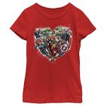 Avenger Heart T-Shirt for Girls, Red