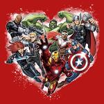Avenger Heart T-Shirt for Girls, Red