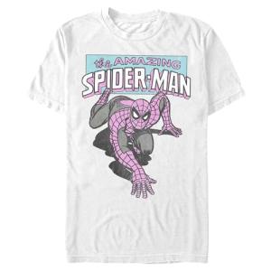 Vintage Spidey Graphic Tee for Men, White