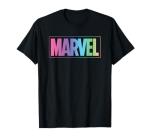 Pastel Rainbow Marvel Logo T-Shirt
