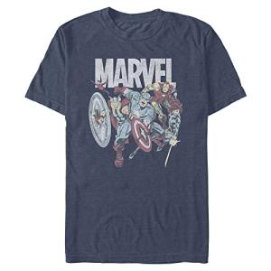 Marvel Retro Comic T-Shirt in Navy Blue
