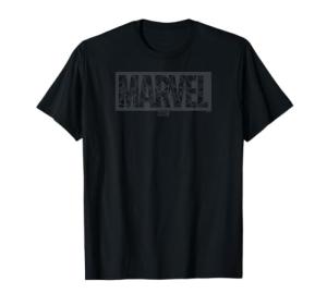 Dark Monochrome Marvel Logo T-Shirt