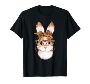 Cute Easter Bunny Mom Leopard T-Shirt