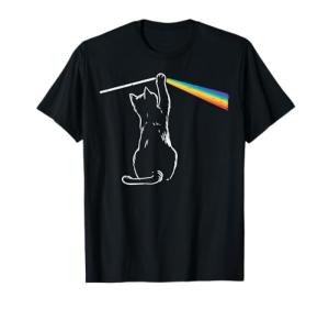 Colorful Cat Rainbow Prism Science T-Shirt for Everyone