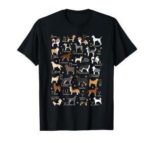 ABC Dog Breeds A-Z Canine Identification Novelty Tee