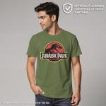 Jurassic Park Classic Movie Logo Men's Tee, Military Green