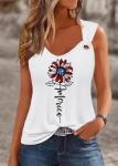 Sunflower America Flag Tank for 4th of July