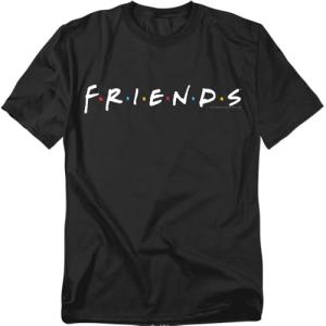 Friends TV Show Logo Black Novelty T-Shirt