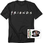 Friends TV Show Logo Black Novelty T-Shirt