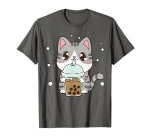 Cute Cat Boba Tea Anime Graphic T-Shirt