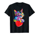 Cute Cat Hugging Heart Valentine T-Shirt