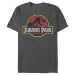 Jurassic Park Classic Logo Tee, Charcoal, Large