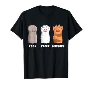 Funny Cat Rock Paper Scissors T-Shirt for Cat Lovers