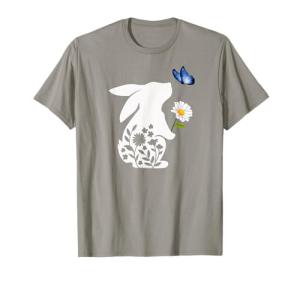 Cute Bunny with Daisy and Butterfly Easter Tee