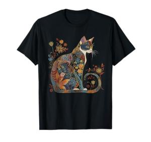 Floral Cat Lover Vintage T-Shirt