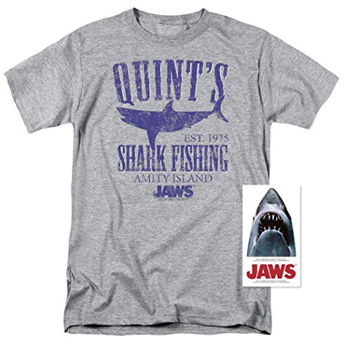 Jaws Movie Quints Shark Fishing Tee & Stickers 2XL