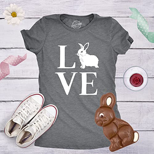 Cute Bunny Love Easter T-Shirt for Women
