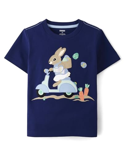 Bunny Scooter Toddler Embroidered Graphic Tee